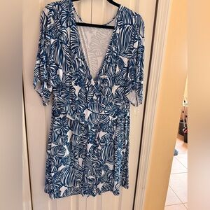Lilly Pulitzer Parigi Boatneck Romper in Aegean Navy